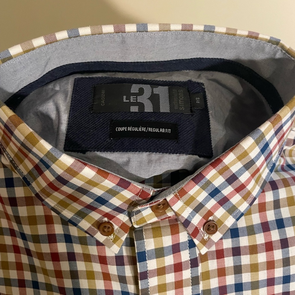 Vibrant Red and Blue Plaid Casual Button Down Shirt